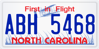 NC license plate ABH5468