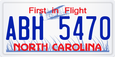 NC license plate ABH5470