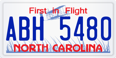 NC license plate ABH5480
