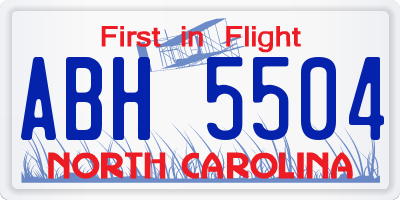NC license plate ABH5504