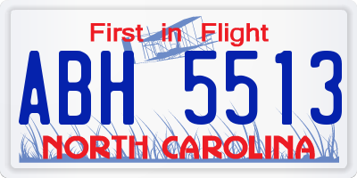 NC license plate ABH5513