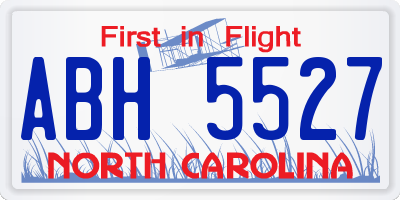 NC license plate ABH5527