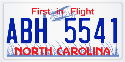 NC license plate ABH5541