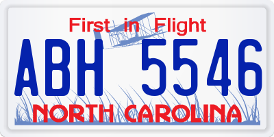 NC license plate ABH5546