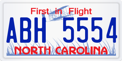 NC license plate ABH5554