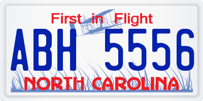 NC license plate ABH5556