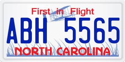 NC license plate ABH5565