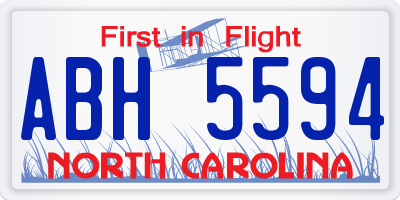 NC license plate ABH5594
