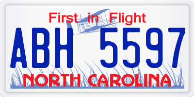 NC license plate ABH5597