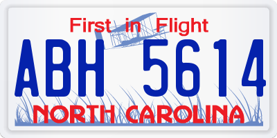 NC license plate ABH5614
