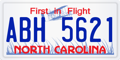 NC license plate ABH5621