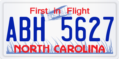 NC license plate ABH5627