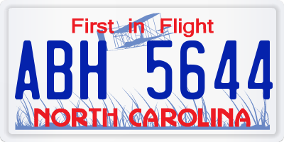 NC license plate ABH5644