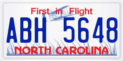 NC license plate ABH5648