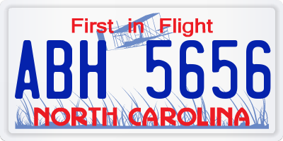 NC license plate ABH5656