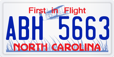 NC license plate ABH5663