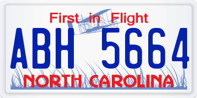 NC license plate ABH5664