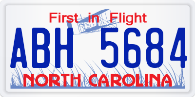NC license plate ABH5684