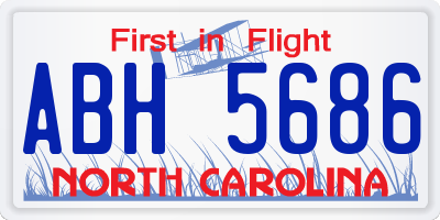 NC license plate ABH5686