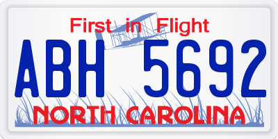 NC license plate ABH5692