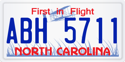 NC license plate ABH5711