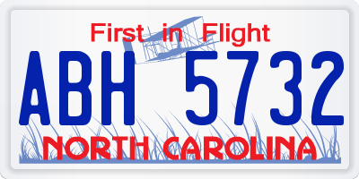 NC license plate ABH5732