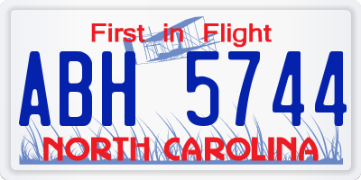 NC license plate ABH5744