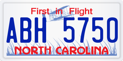 NC license plate ABH5750