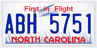 NC license plate ABH5751