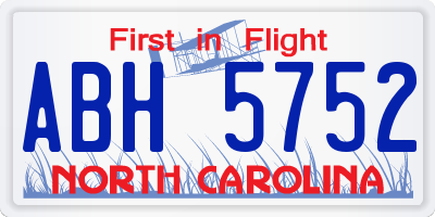 NC license plate ABH5752