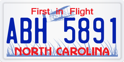 NC license plate ABH5891