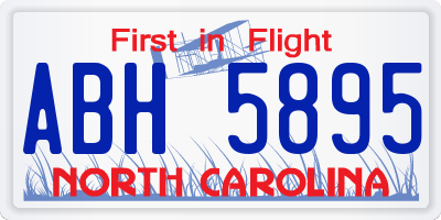 NC license plate ABH5895