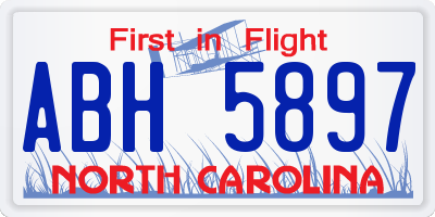 NC license plate ABH5897