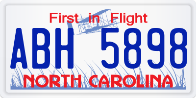 NC license plate ABH5898