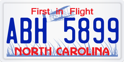 NC license plate ABH5899