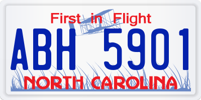 NC license plate ABH5901