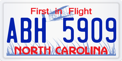 NC license plate ABH5909
