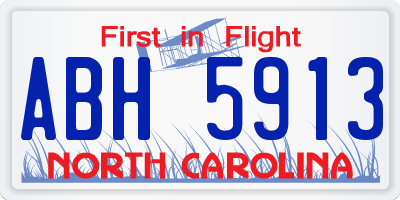 NC license plate ABH5913