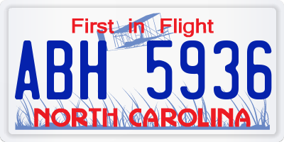 NC license plate ABH5936