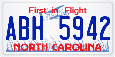 NC license plate ABH5942
