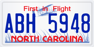 NC license plate ABH5948