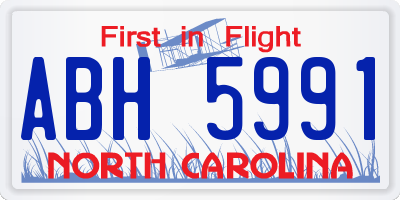 NC license plate ABH5991