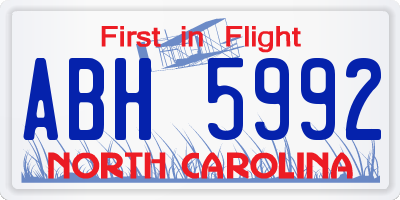 NC license plate ABH5992