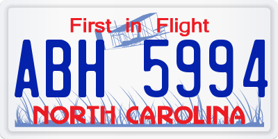 NC license plate ABH5994