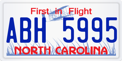 NC license plate ABH5995