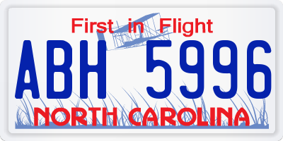 NC license plate ABH5996