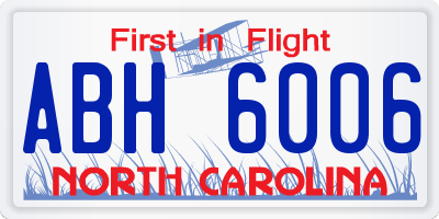 NC license plate ABH6006