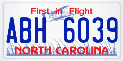 NC license plate ABH6039