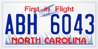NC license plate ABH6043