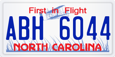 NC license plate ABH6044